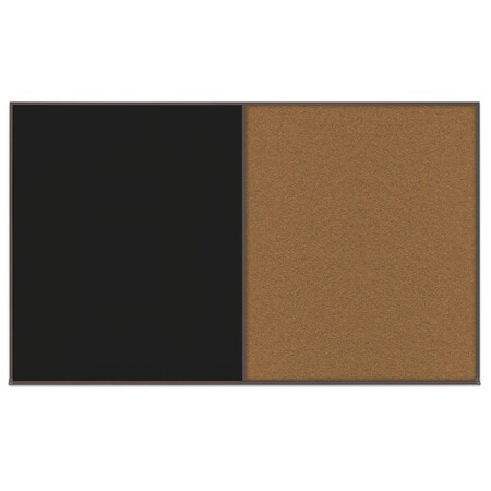 United Visual Products Double Door Radius Corkboard, 42"x32", Bla, UV70025RC-BLACK-SURF UV70025RC-BLACK-SURF